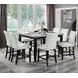 Hussein Gray and Black Square Marble Top Counter Height Dining Room Set