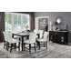 Hussein Gray and Black Square Marble Top Counter Height Dining Room Set