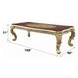 Cabriole Gold 108" Rectangular Glass Top Dining Table