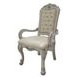 Dresden Bone White Upholstered Arm Chair with Nailhead Trim Set of 2