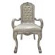 Dresden Bone White Upholstered Arm Chair with Nailhead Trim Set of 2