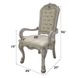 Dresden Bone White Upholstered Arm Chair with Nailhead Trim Set of 2