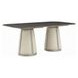 Kasa Gray and Champagne 76" Rectangular Sintered Stone Top Dining Table