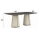 Kasa Gray and Champagne 76" Rectangular Sintered Stone Top Dining Table