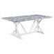 Hollyn Engineered Stone and White 78" Rectangular Stone Top Dining Table