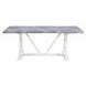 Hollyn Engineered Stone and White 78" Rectangular Stone Top Dining Table