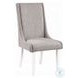 Hollyn Gray Linen and White Wingback Side Chair Set of 2