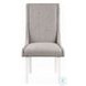 Hollyn Gray Linen and White Wingback Side Chair Set of 2