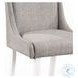 Hollyn Gray Linen and White Wingback Side Chair Set of 2