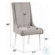 Hollyn Gray Linen and White Wingback Side Chair Set of 2