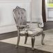 Ariadne Gray and Silver Upholstered Arm Chair Set of 2