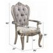 Ariadne Gray and Silver Upholstered Arm Chair Set of 2