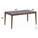 Bevis Engineered Stone and Walnut 63" Rectangular Dining Table