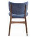 Bevis Blue Fabric and Walnut Side Chair Set of 2