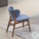 Bevis Blue Fabric and Walnut Side Chair Set of 2