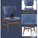 Bevis Blue Fabric and Walnut Side Chair Set of 2