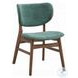 Bevis Green Fabric and Walnut Side Chair Set of 2