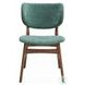 Bevis Green Fabric and Walnut Side Chair Set of 2