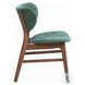 Bevis Green Fabric and Walnut Side Chair Set of 2