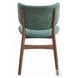 Bevis Green Fabric and Walnut Side Chair Set of 2