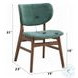 Bevis Green Fabric and Walnut Side Chair Set of 2