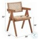 Velentina Rattan and Natural Arm Chair Set of 2