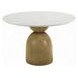 Kala White and Oak Marble Top Dining Room Set