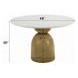 Kala White and Oak 48" Round Marble Top Dining Table