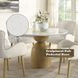 Kala White and Oak 48" Round Marble Top Dining Table