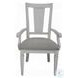 Katia Light Gray Linen and Weathered White Arm Chair Set of 2