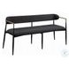 Jaramillo Black Chenille and Black 62" Upholstered Bench