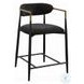Jaramillo Black Chenille and Black Counter Height Chair Set of 2