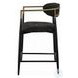 Jaramillo Black Chenille and Black Counter Height Chair Set of 2