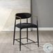 Jaramillo Black Chenille and Black Counter Height Chair Set of 2