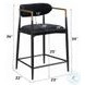 Jaramillo Black Chenille and Black Counter Height Chair Set of 2