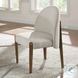 Gamarya Beige Chenille and Dark Oak Side Chair Set of 2