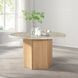 Qwin White and Weathered Oak 52" Round Marble Top Dining Table