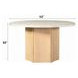 Qwin White and Weathered Oak 52" Round Marble Top Dining Table