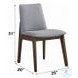kaela Light Gray Fabric and Walnut Side Chair Set of 2