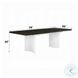 Carena White and Walnut 96" Extendable Rectangular Dining Table with Leaf