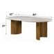 Darcy White and Dark Walnut 87" Oval Marble Top Dining Table