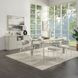 Ingram White and Light Gray 63" Rectangular Sintered Stone Top Dining Table