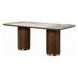 Willene White and Dark Oak 71" Rectangular Ceramic Top Dining Room Set