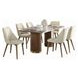 Willene White and Dark Oak 71" Rectangular Ceramic Top Dining Room Set