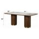 Willene White and Dark Oak 71" Rectangular Ceramic Top Dining Table