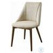Willene Beige Polished Microfiber and Dark oak Side Chair Set of 2