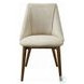Willene Beige Polished Microfiber and Dark oak Side Chair Set of 2