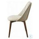 Willene Beige Polished Microfiber and Dark oak Side Chair Set of 2