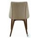 Willene Beige Polished Microfiber and Dark oak Side Chair Set of 2