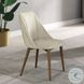 Willene Beige Polished Microfiber and Dark oak Side Chair Set of 2